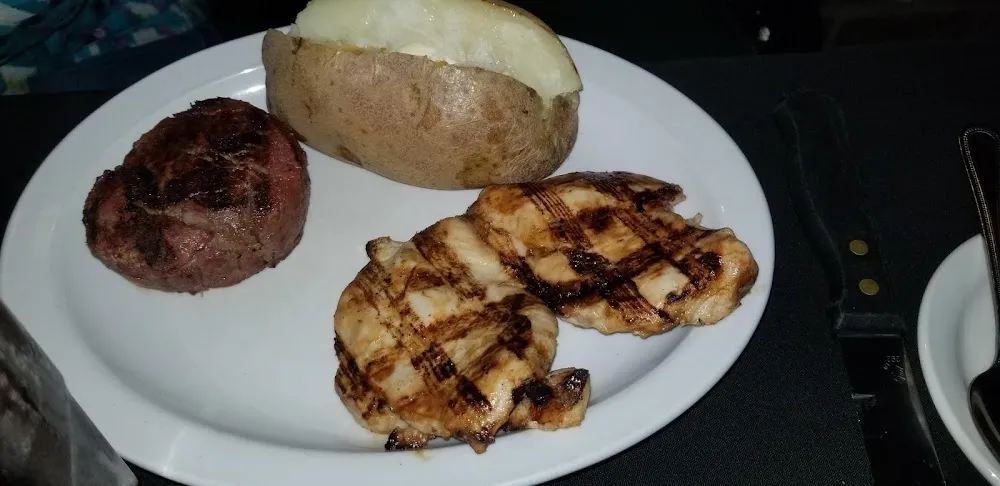 Filet Mignon and Chicken and Baked Potato